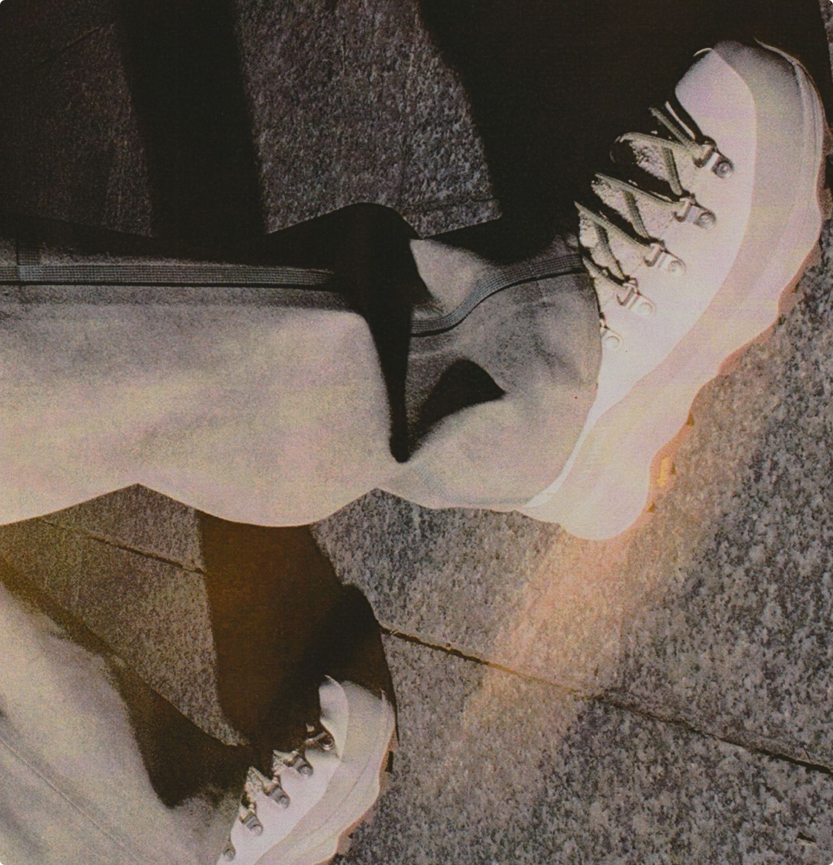 A person wearing Merrell shoes